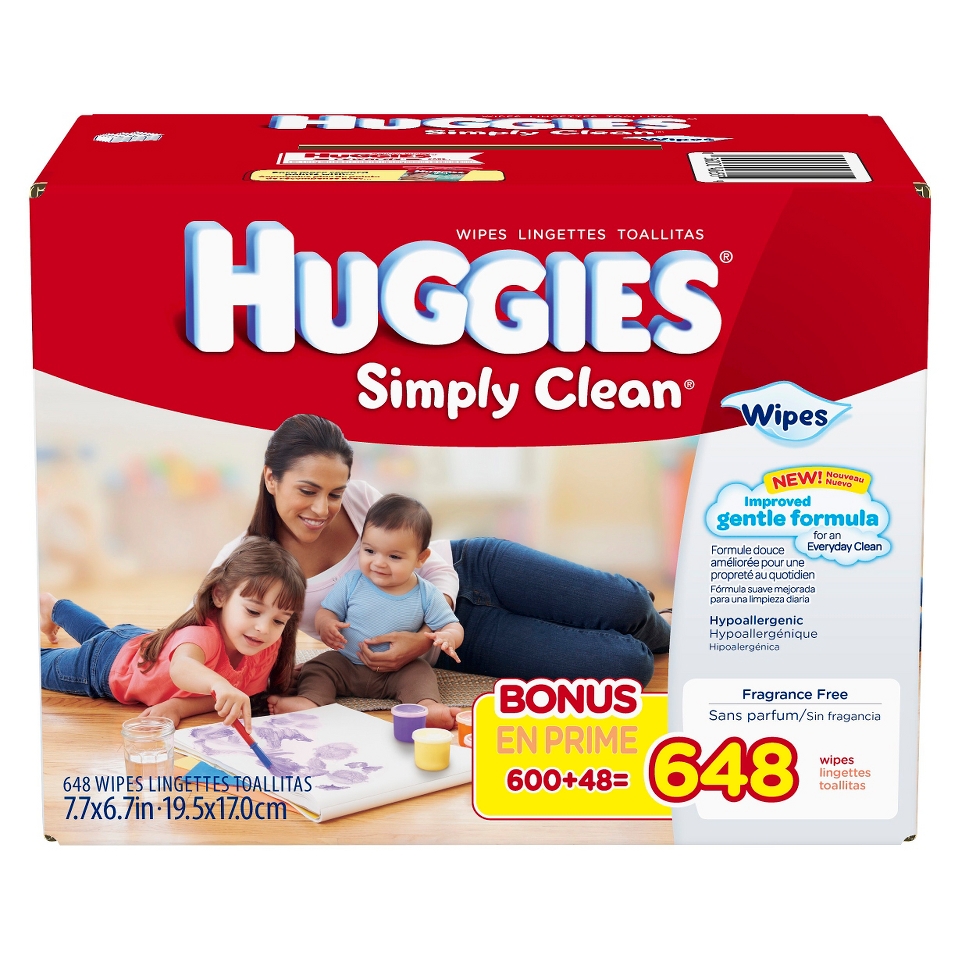 HUGGIES Simply Clean Baby Wipes Refill (648 Count)