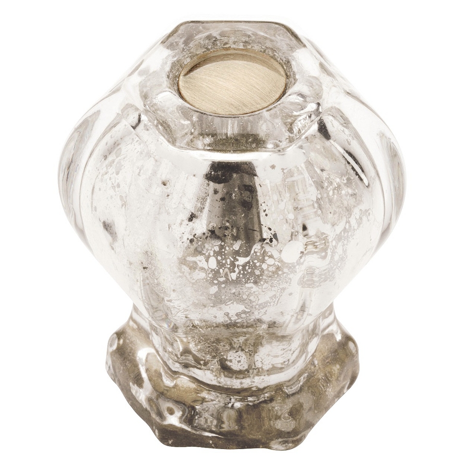 Threshold Victorian Mercury Glass Knob   4 Pack   Satin Nickel/Mercury Glass