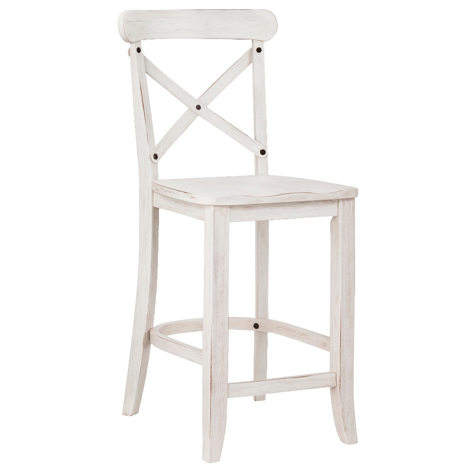 Counter Stool French Country X Back Counter Stool   White