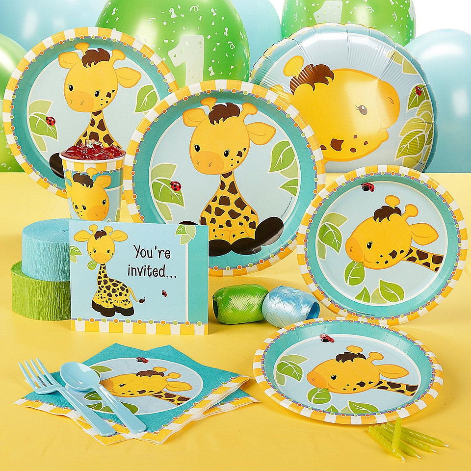 Giraffe 1st Birthday Standard Party Pack for 16