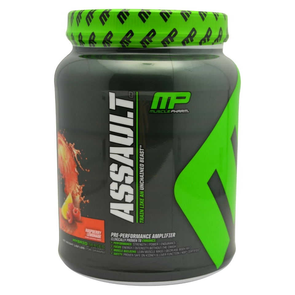 MusclePharm Assault Raspberry Lemonade Pre Performance Amplifier   1.62 lbs