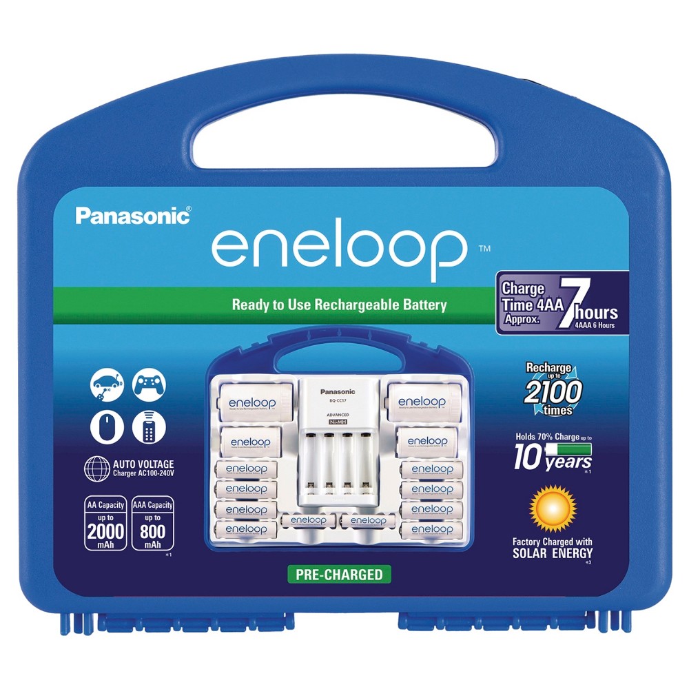 Panasonic eneloop Power Pack - 2100 cycle, 8AA, 2AAA, 2 "c" Spacers, 2 "d" Spacers, Individual Battery