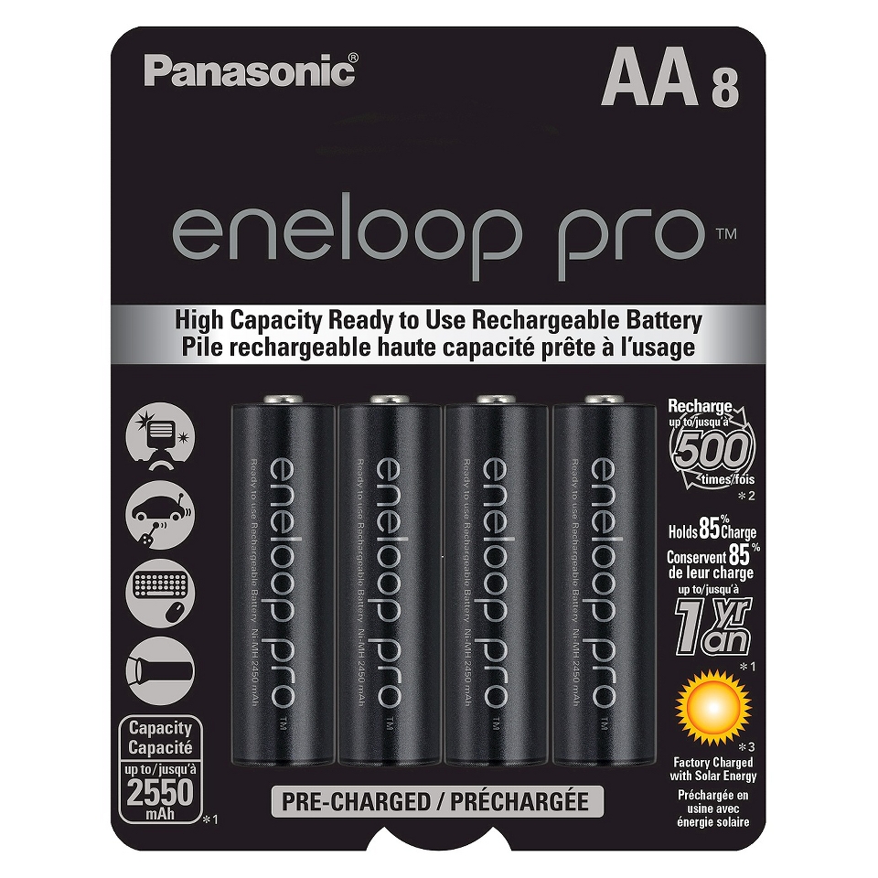 Panasonic eneloop pro Rechargeable Batteries   8AA