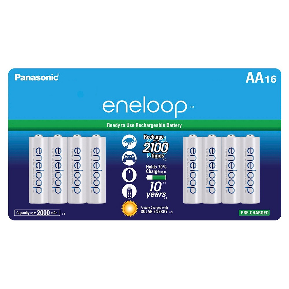 Panasonic eneloop AA 2100 cycle, Ni-MH Pre-Charged Rechargeable Batteries - 16 Pack
