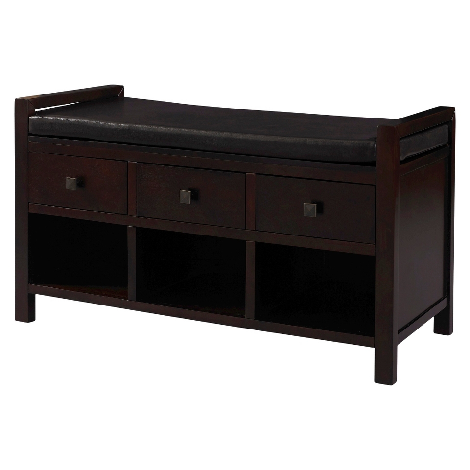 Bench Entryway Bench with Baskets   Dark Brown (Espresso)