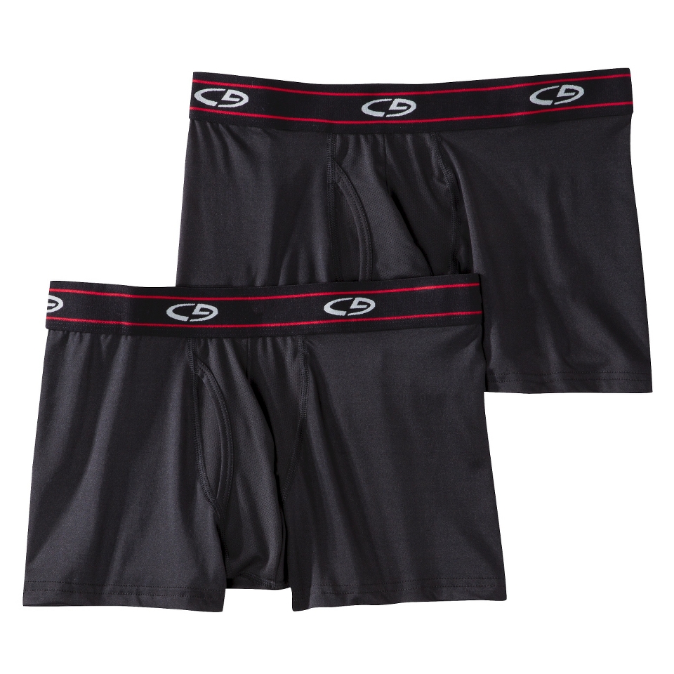 C9 by Champion Mens Premium 2 pk Boxer Briefs   Black S