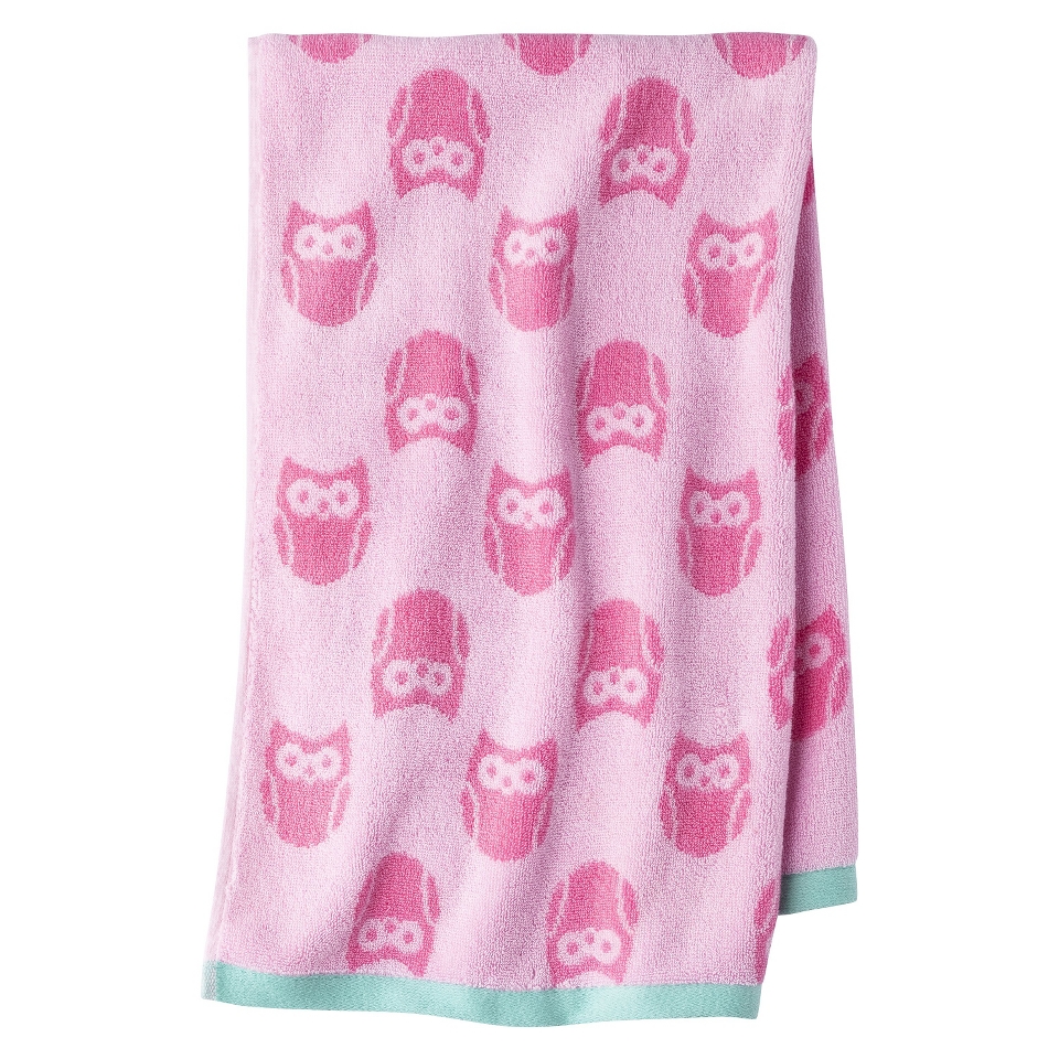 Circo Newborn Girls Jacquard Owl Towel   Pink