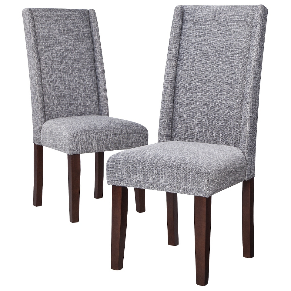 Dining Chair Charlie Modern Wingback Dining Chair   Textured Grey (Set of 2)