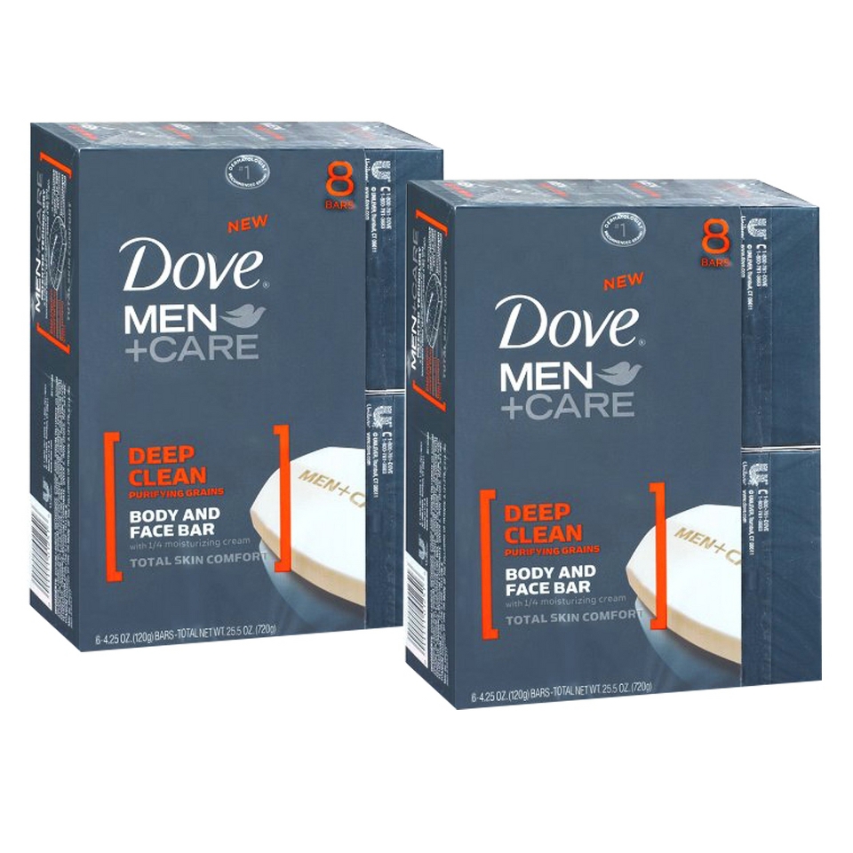 Dove Men + Care Deep Clean Body and Face Bar Set   2 Pack