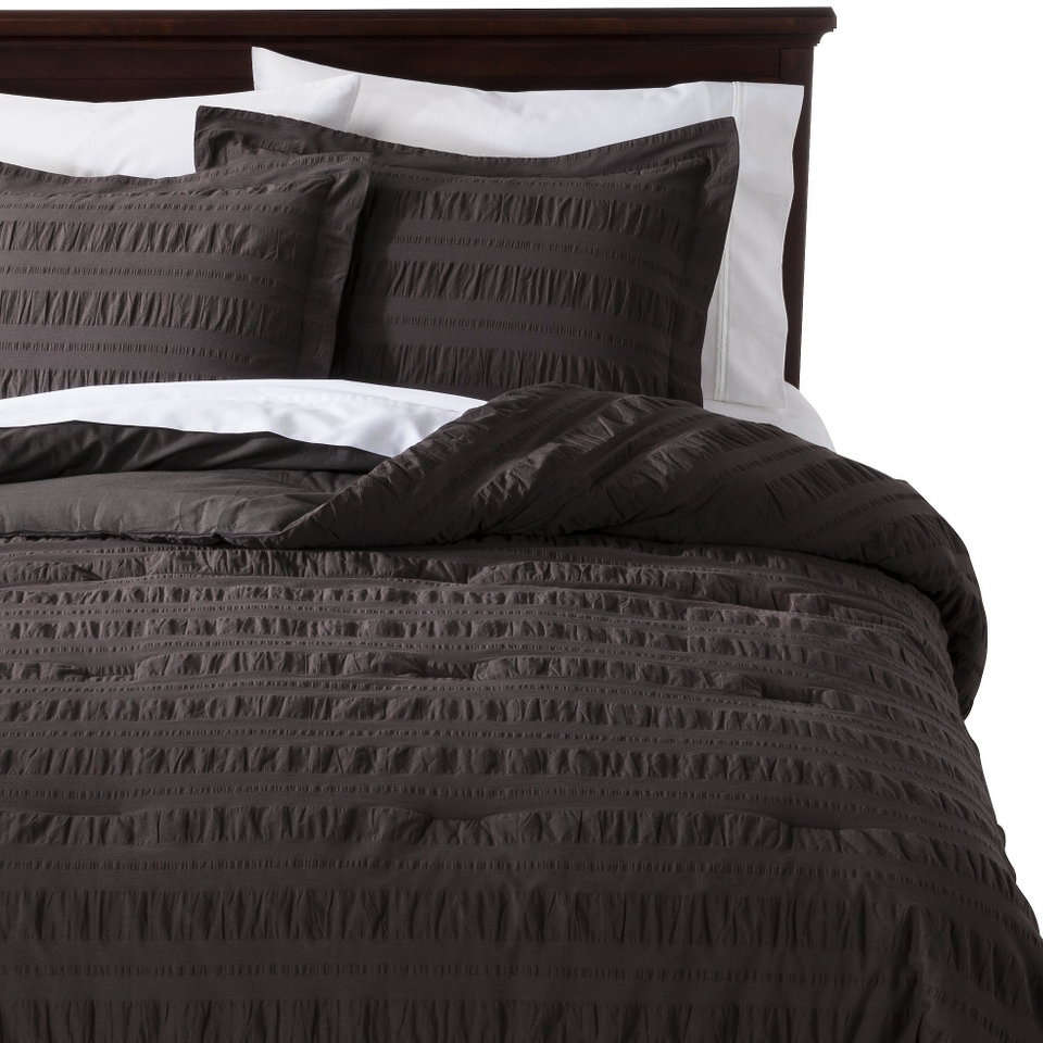 Threshold Seersucker Comforter Set   Gray (King)