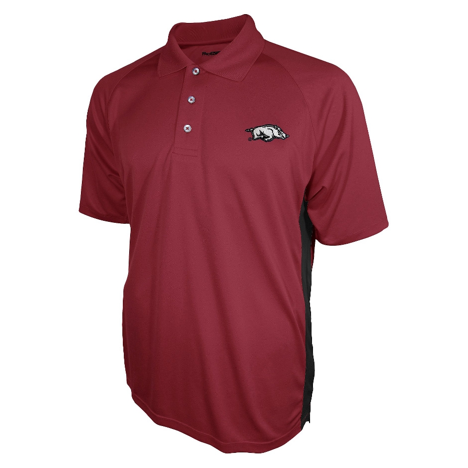 NCAA RED MENS 3BTN POLO ARKANSAS   M