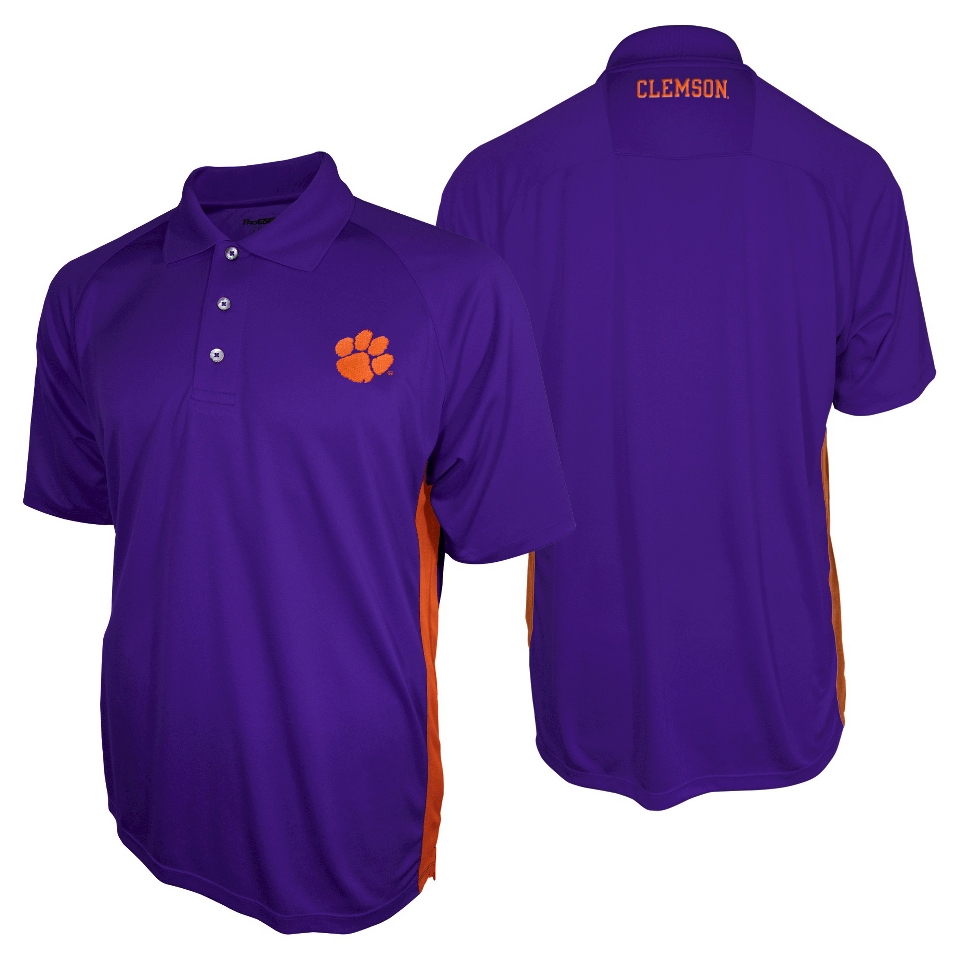 NCAA PURPLE MENS 3BTN POLO CLEMSON   L