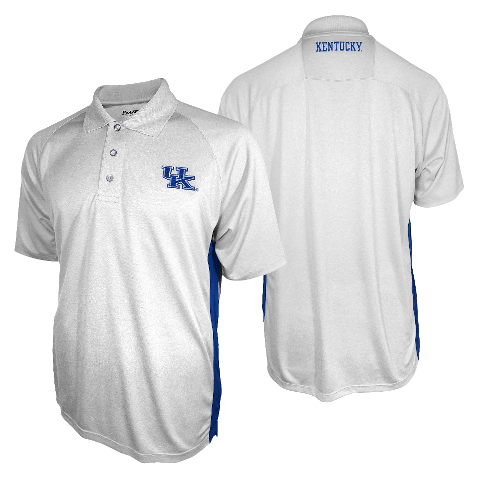 NCAA WHITE MENS 3BTN POLO KENTUCKY   M