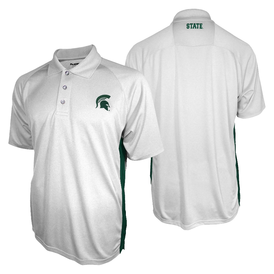 NCAA WHITE MENS 3BTN POLO MICH ST   XL