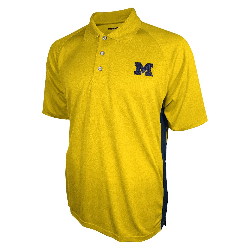 NCAA YELLOW MENS 3BTN POLO MICHIGAN   S