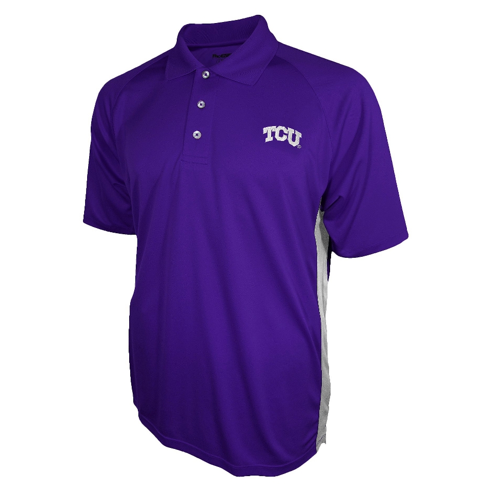 NCAA PURPLE MENS 3BTN POLO TCU   S