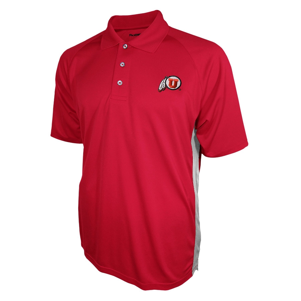 NCAA RED MENS 3BTN POLO UTAH   S