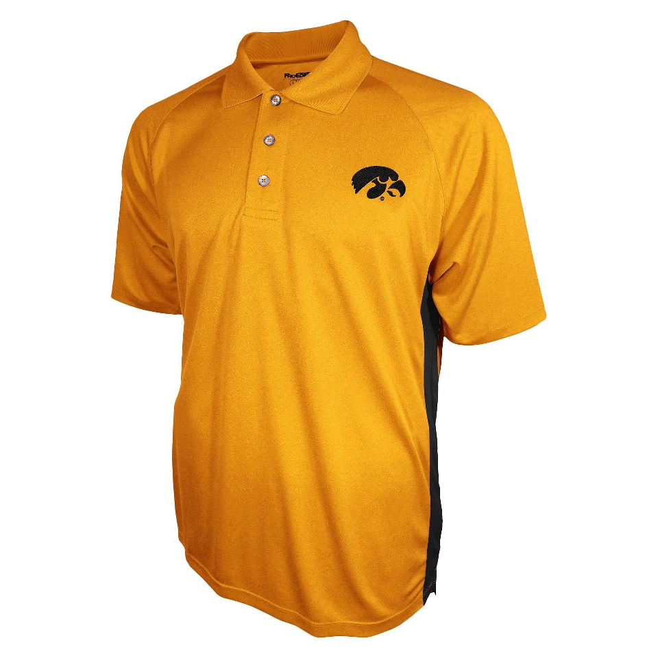 NCAA YELLOW MENS 3BTN POLO IOWA   M