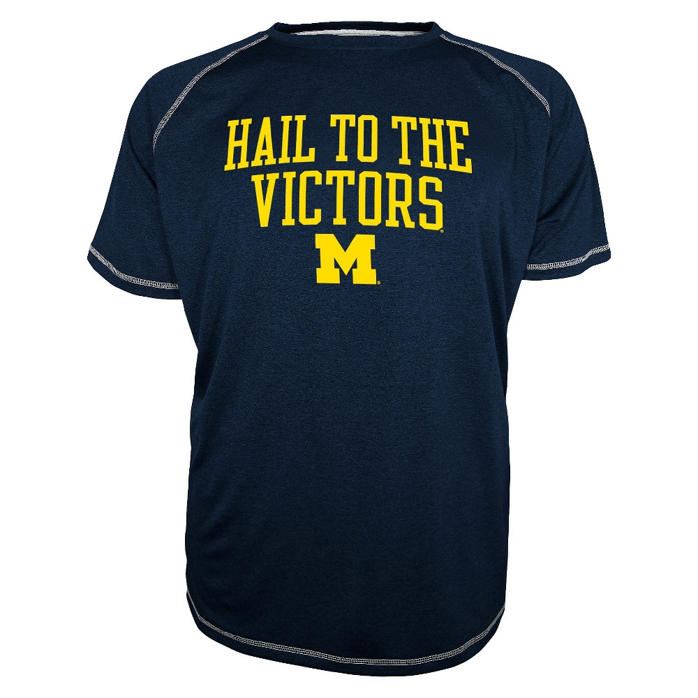 Michigan Wolverines Mens Raglan Navy (Blue) S