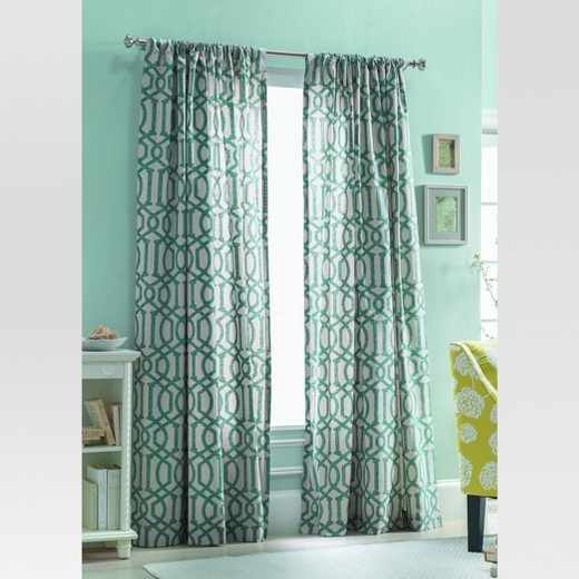 Farrah Lattice Curtain Panel Red (54"X84") Threshold Target