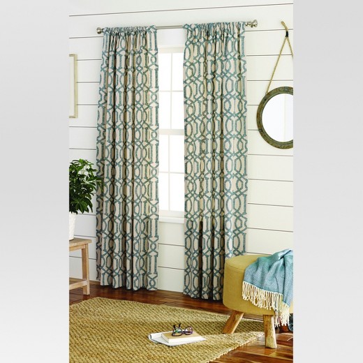 Farrah Lattice Curtain Panel Red (54"X84") Threshold Target