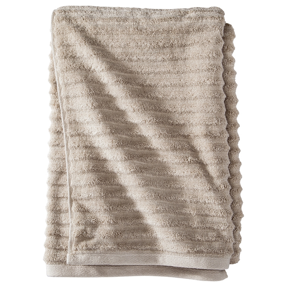 Threshold Textured 2 pc Bath Sheet   Brown Linen