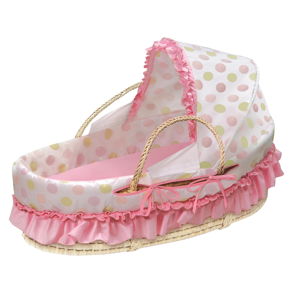 Moses Basket   Pink/Sage