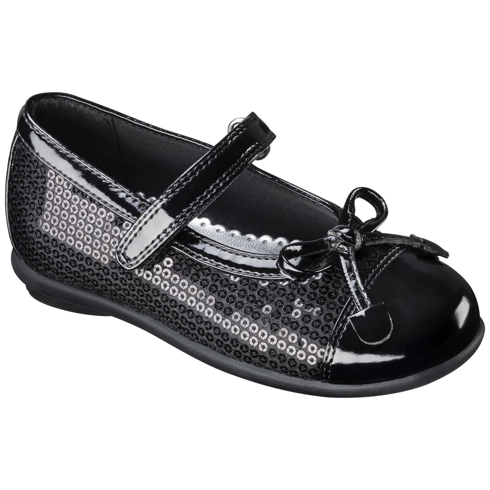 Toddler Girls Lil Princess Sequin Flat   Black 8