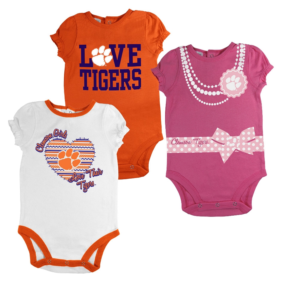 NCAA WHITE NWBN GIRLS 3PC CLEMSON 6 9   S