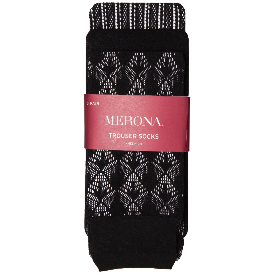 Merona Womens 3 Pack Trouser Socks   Black/Black One Size Fits Most