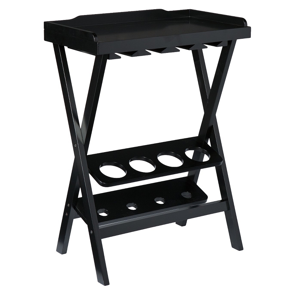 Wine Holder Wine Serving Table   Black