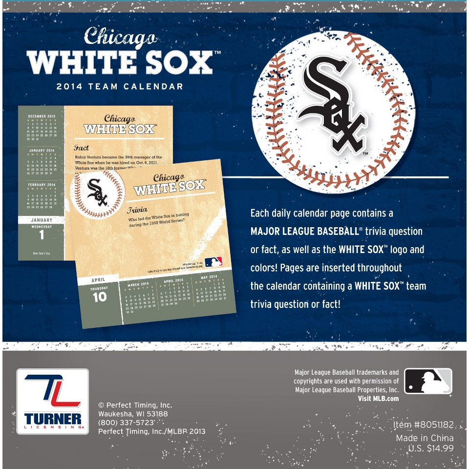 2014 Chicago White Sox Box Calendar