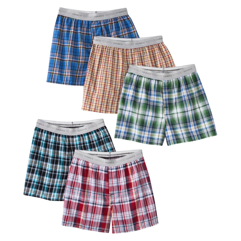 Hanes Boys Woven Boxer Underwear 5 pack   Assorted Colors M