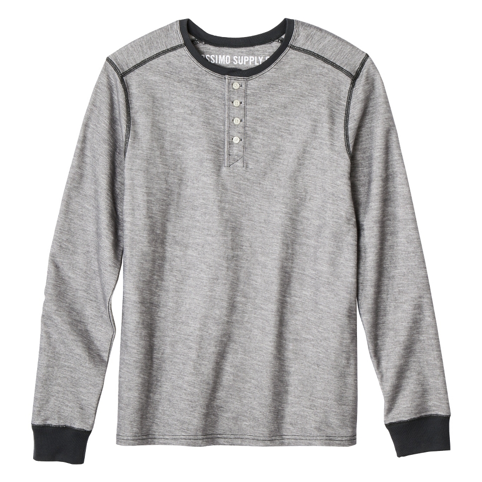 Mossimo Supply Co. Mens Long Sleeve Henley Shirt   Shairzay Gray S