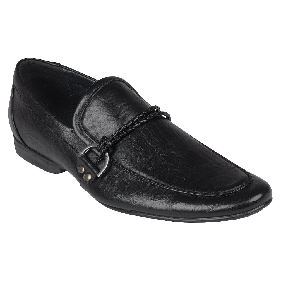 Mens Boston Traveler Almond Toe Slip on Loafers   Black 10