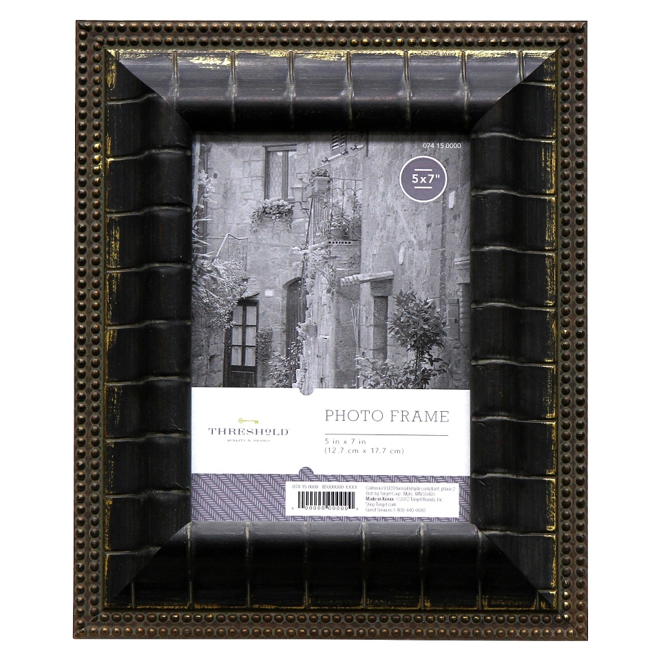 Threshold Picture Frame   Black and Gold 5X7