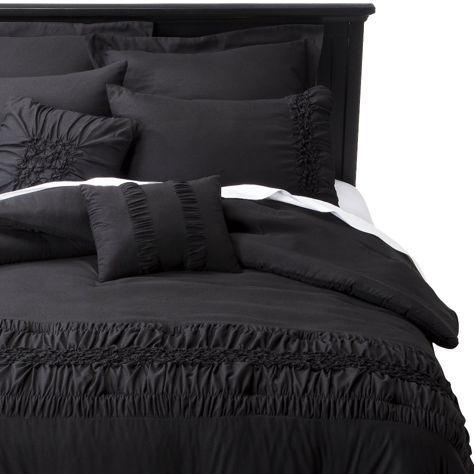 Adelie 8 Piece Comforter Set   Jet Black (King)