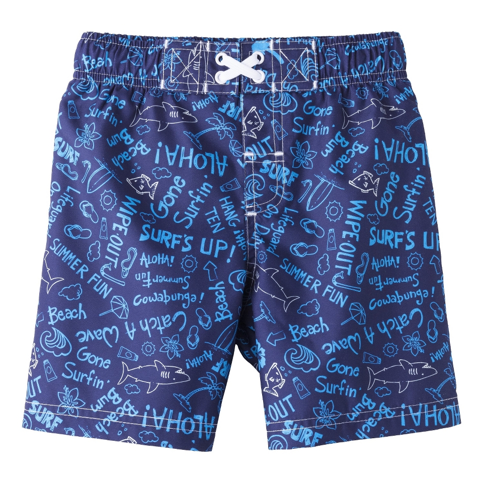 Circo Infant Toddler Boys Shark Swim Trunk   Blue 12 M