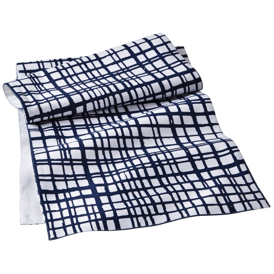 Room Essentials Grid Table Runner   Blue