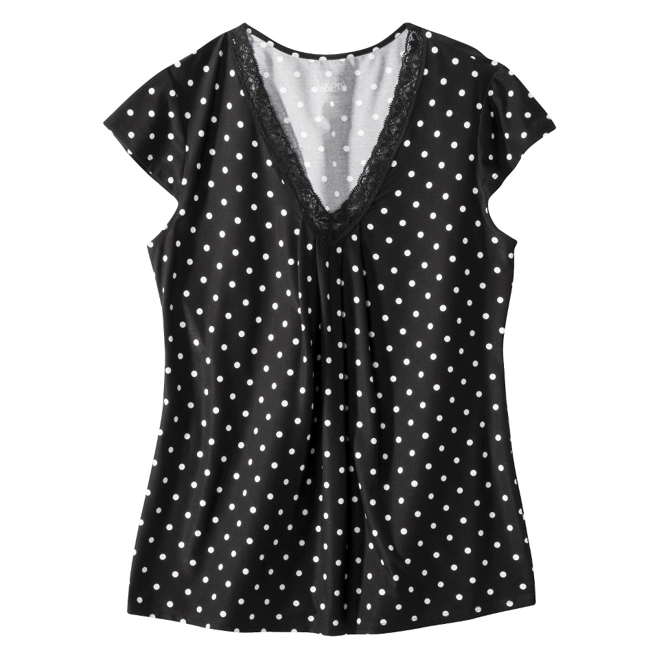 Gilligan & OMalley Womens Sleep Top   Black Dot L