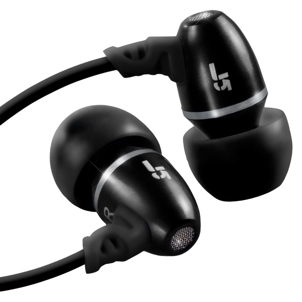 JLab j5 Metal Earbuds with Mic   Black (J5MBLKFOIL)