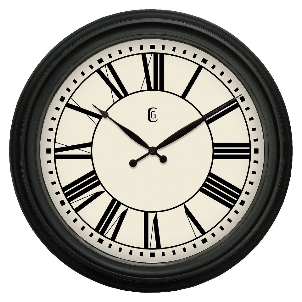 Geneva Plastic Wall Clock   Black (24)