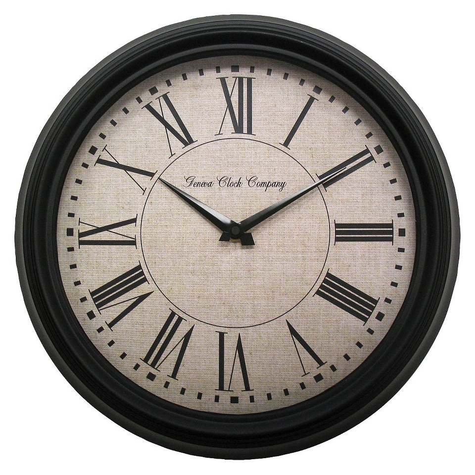 Geneva Metal Wall Clock   Black (13.8)