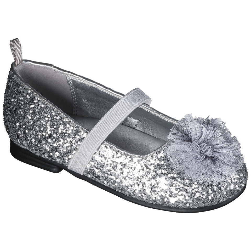 Toddler Girls Genuine Kids from OshKosh Glitter Ballet Flats   Silver 8
