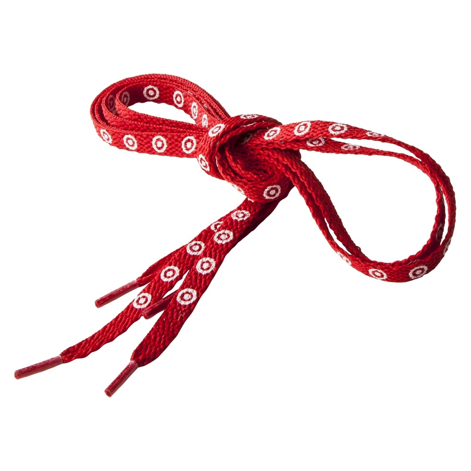 Red Shoelaces with White Bullseyes