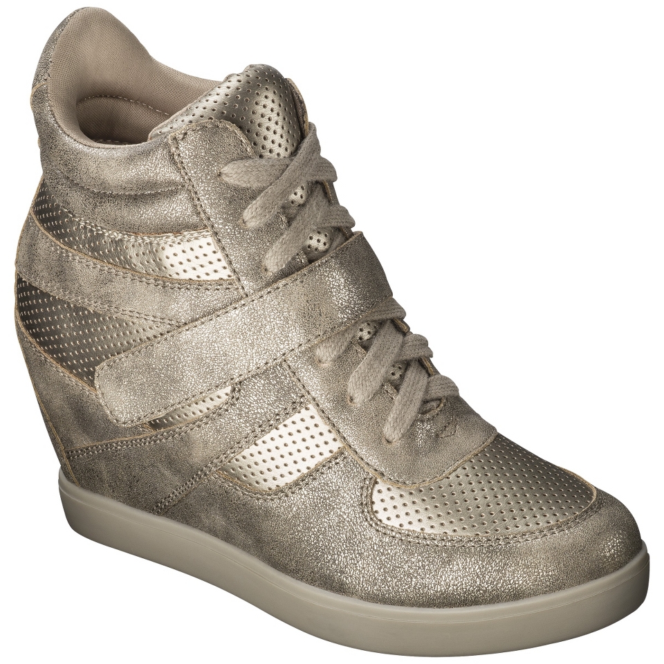 Womens Xhilaration Kitley High Top Sneaker Wedge   Metallic 9