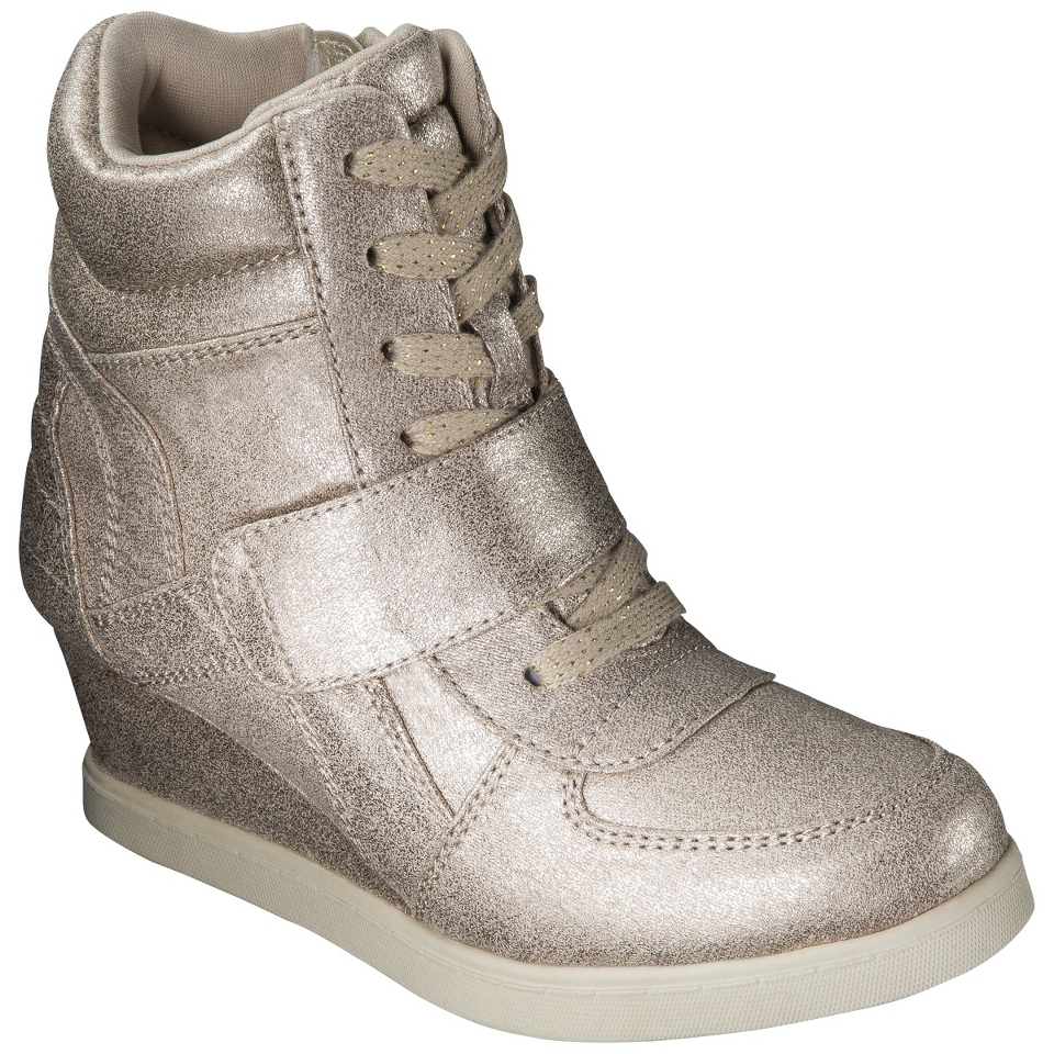 Girls Cherokee Harmony High Top Sneaker Wedge   Gold 2