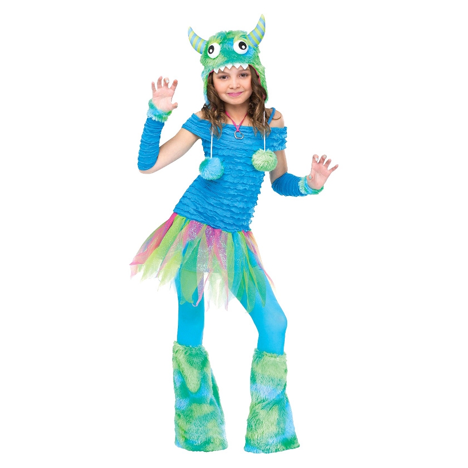 Girls Blue Beasty Costume