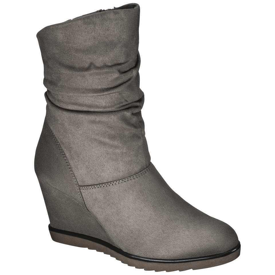 Womens Merona Kalea Slouch Shaft Wedge Ankle Boot   Taupe 11