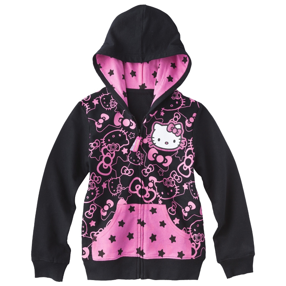 Hello Kitty Girls Graphic Hoodie   Black XS